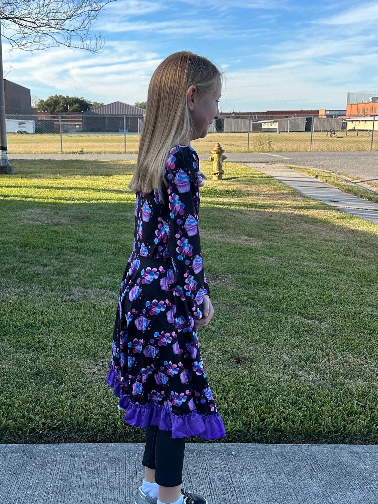 Purple birthday Twirl Dress