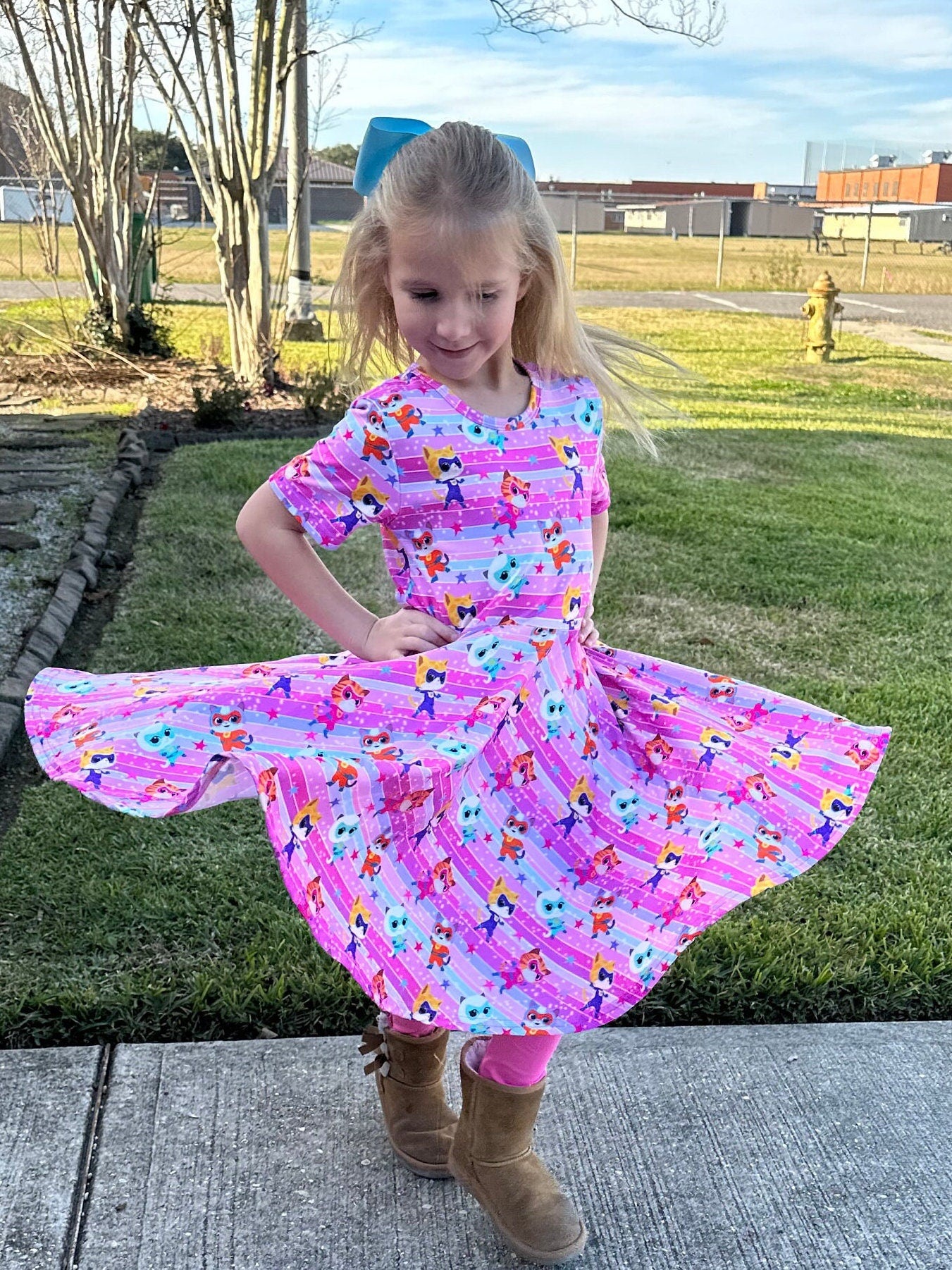 Super Cats Pink Twirl Dress