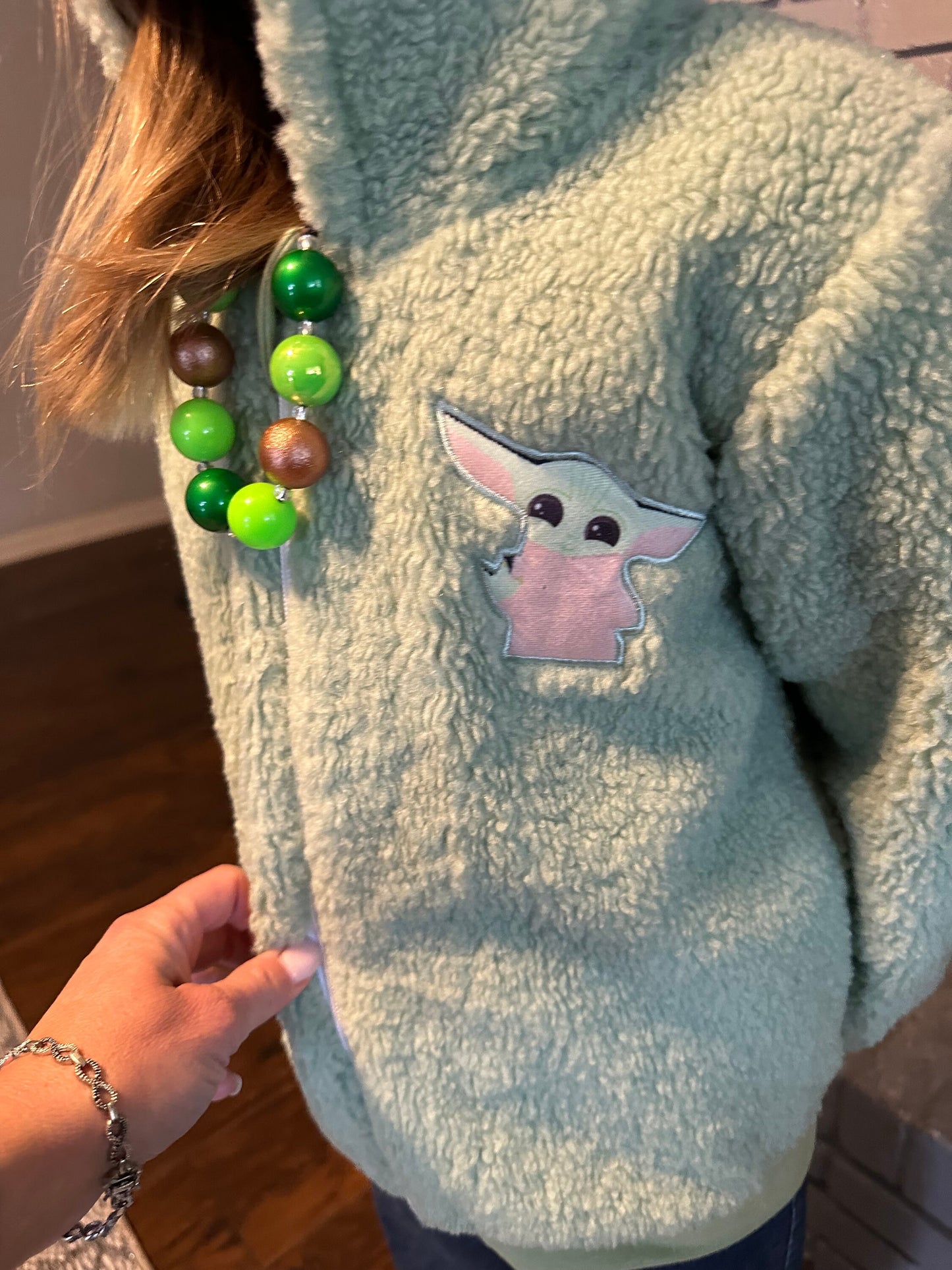 Green Space Guy Zip Up Fleece Hoodie