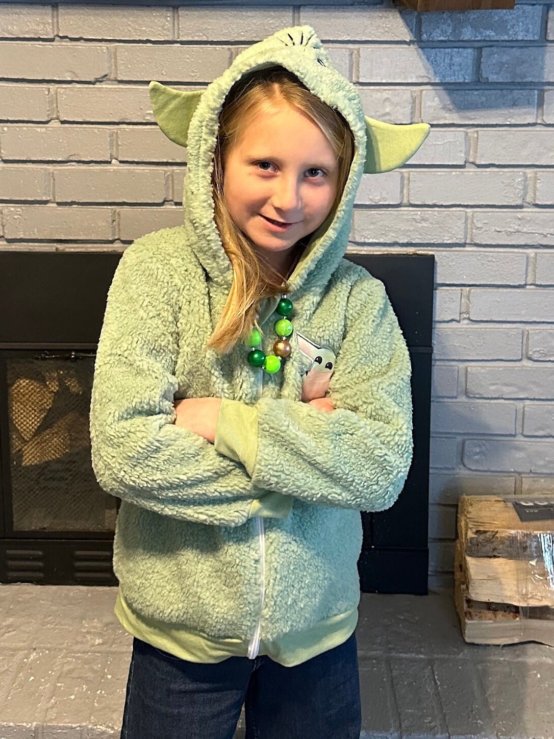 Green Space Guy Zip Up Fleece Hoodie