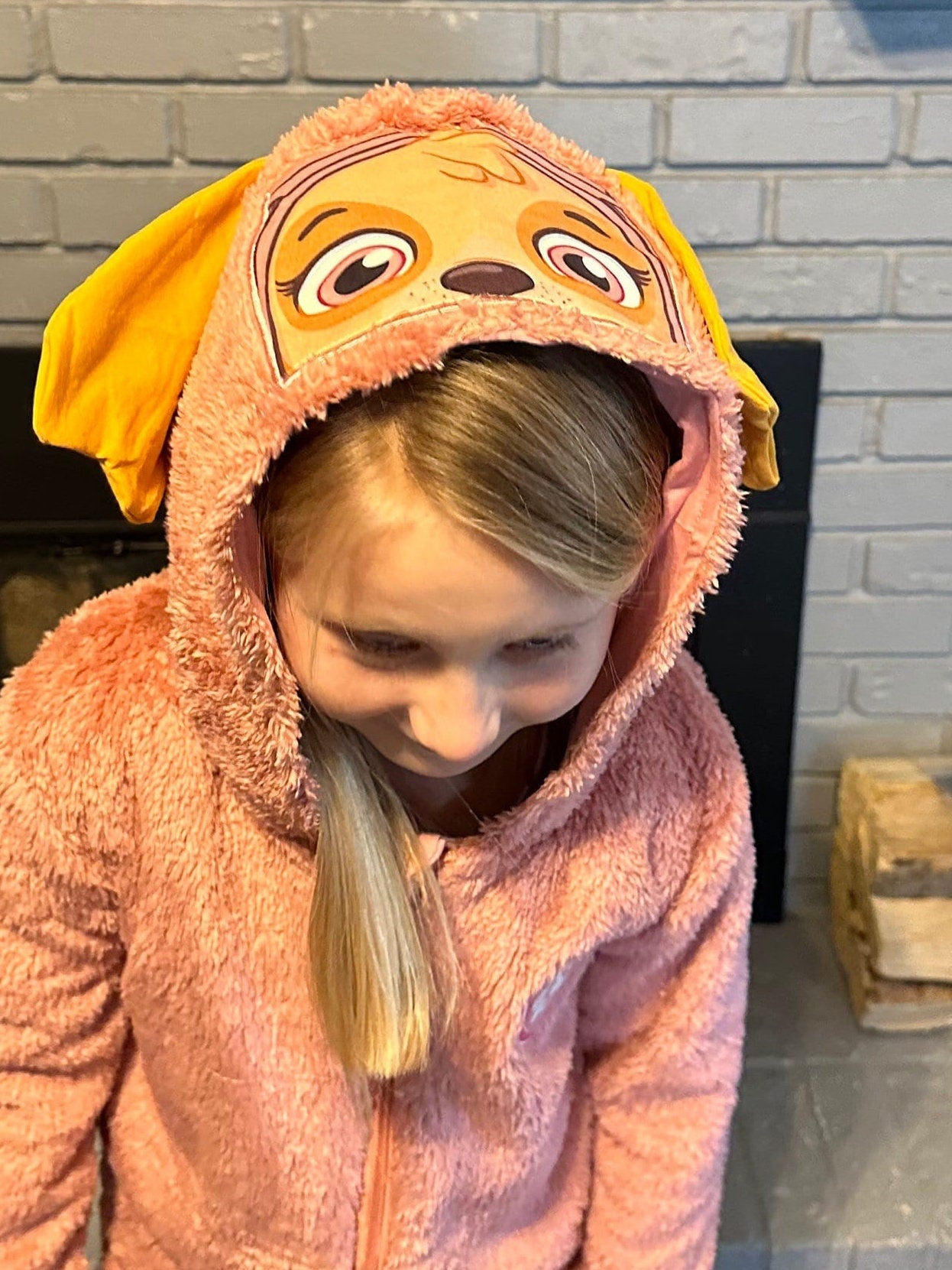 Pink Pup Zip Up Fleece Hoodie