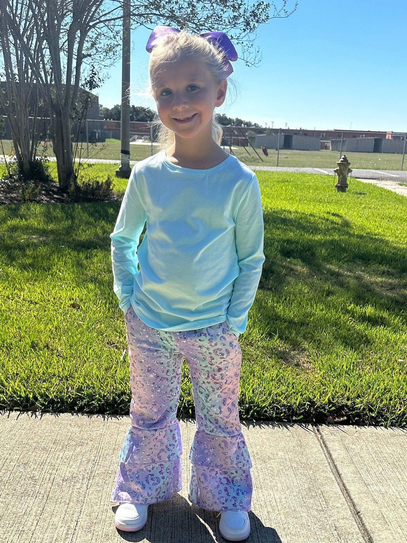 Pastel Ombré Leopard Faux Denim Jeans