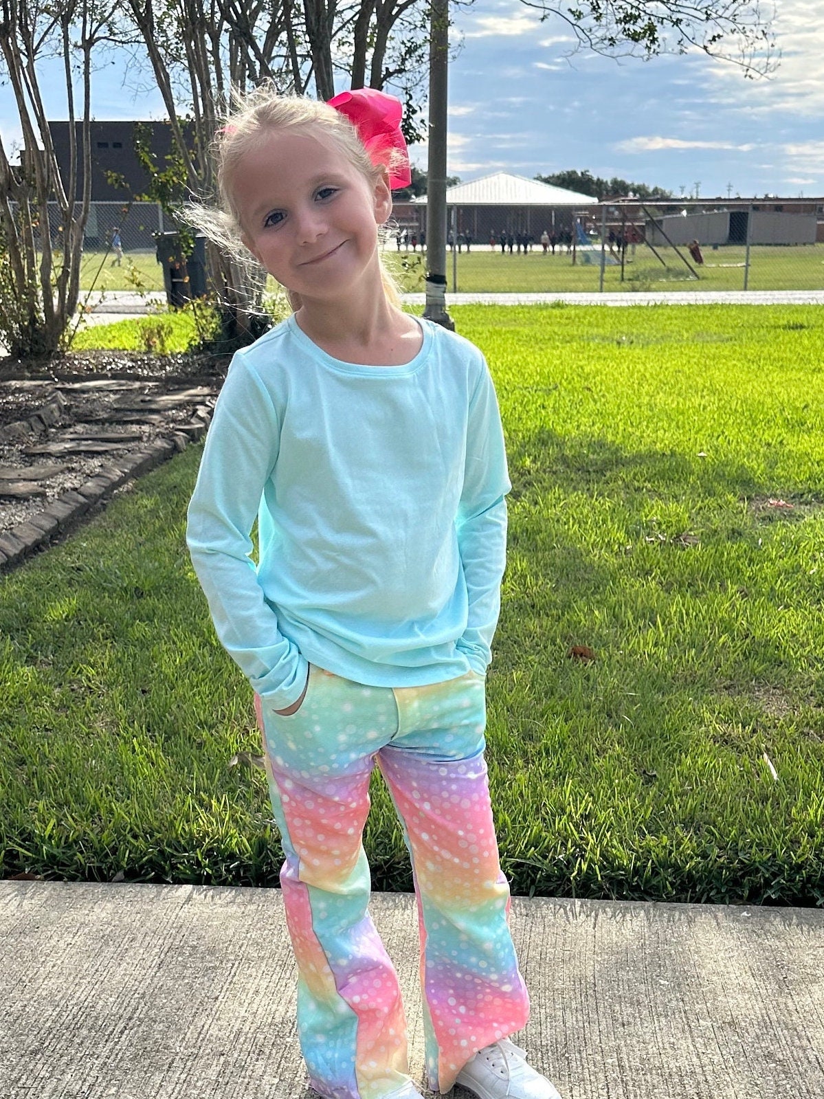 Rainbow Bubbles Faux Denim Jeans