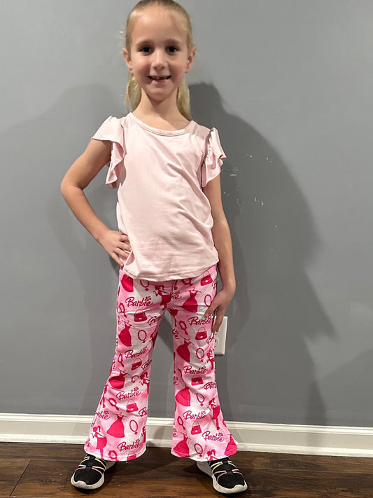 Pink and White Doll Faux Jeans