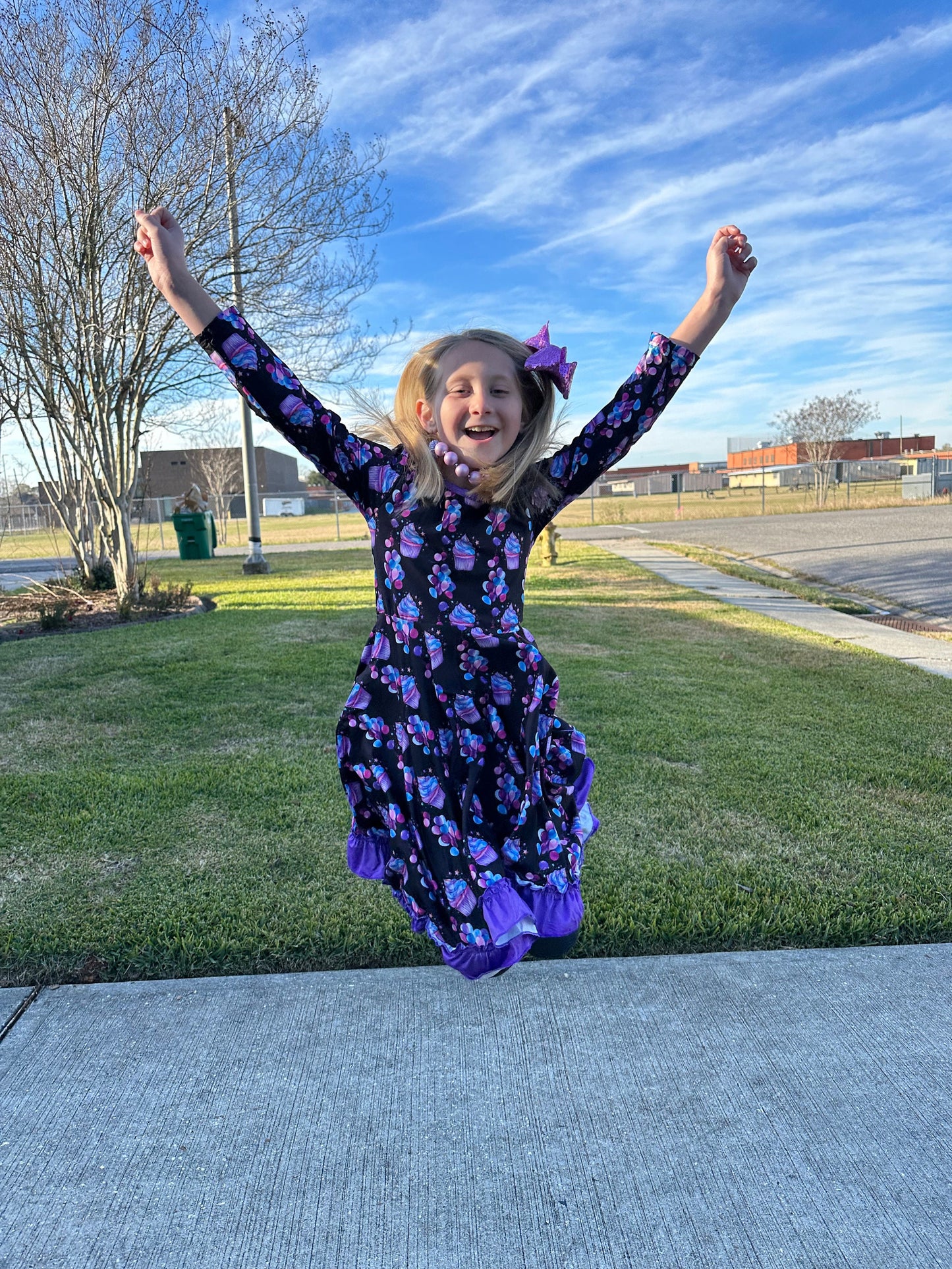 Purple birthday Twirl Dress