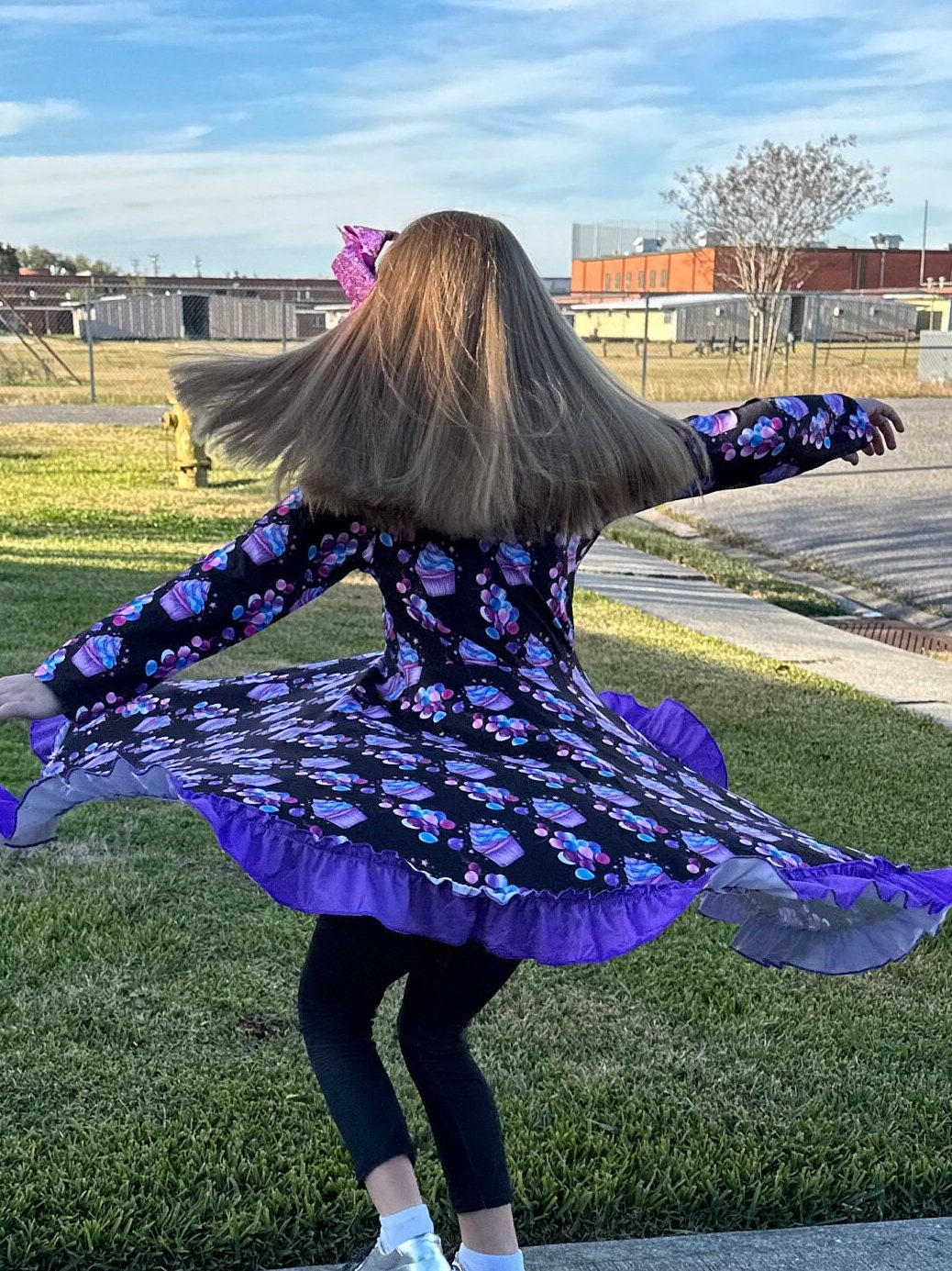 Purple birthday Twirl Dress