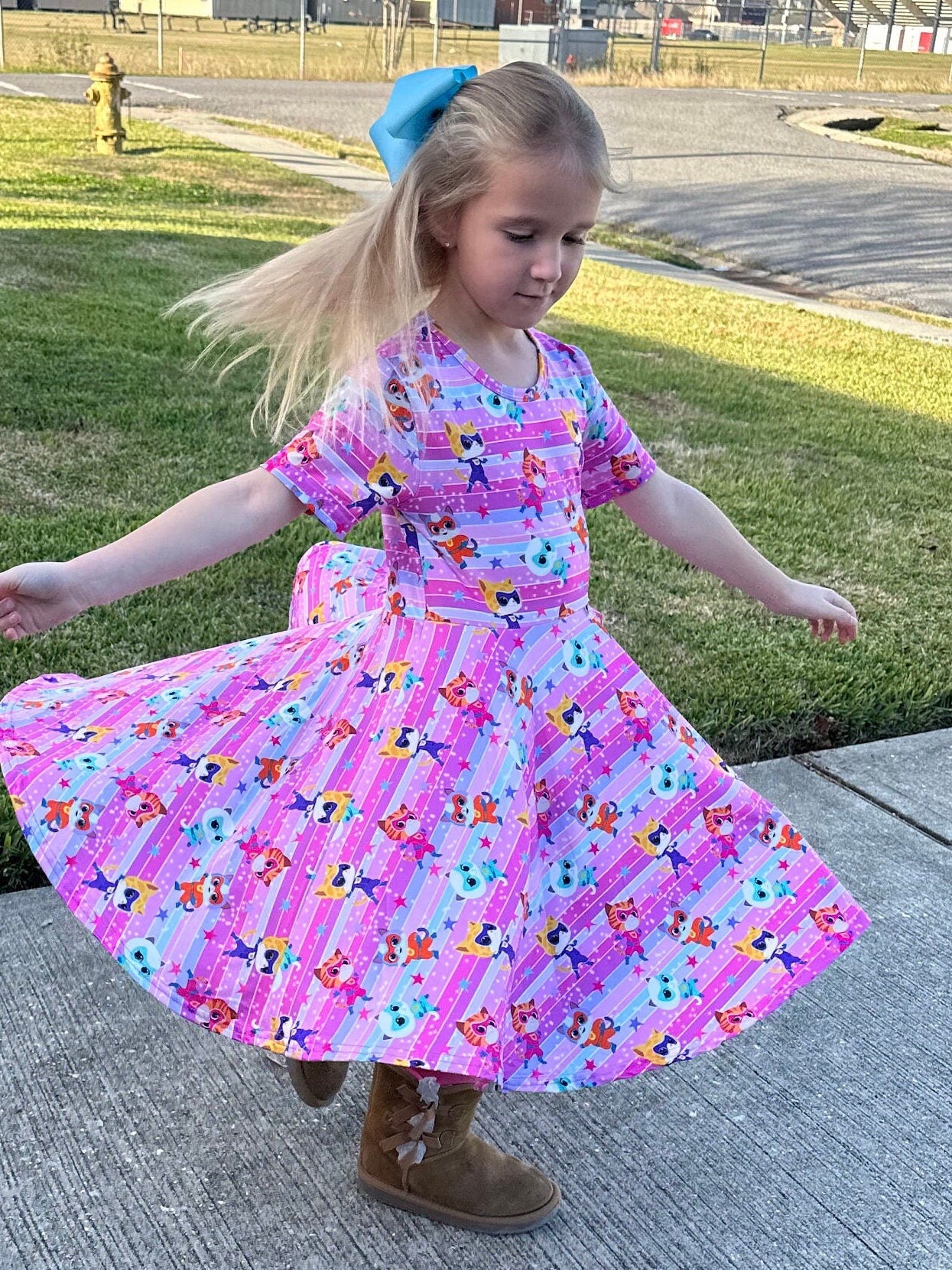 Super Cats Pink Twirl Dress