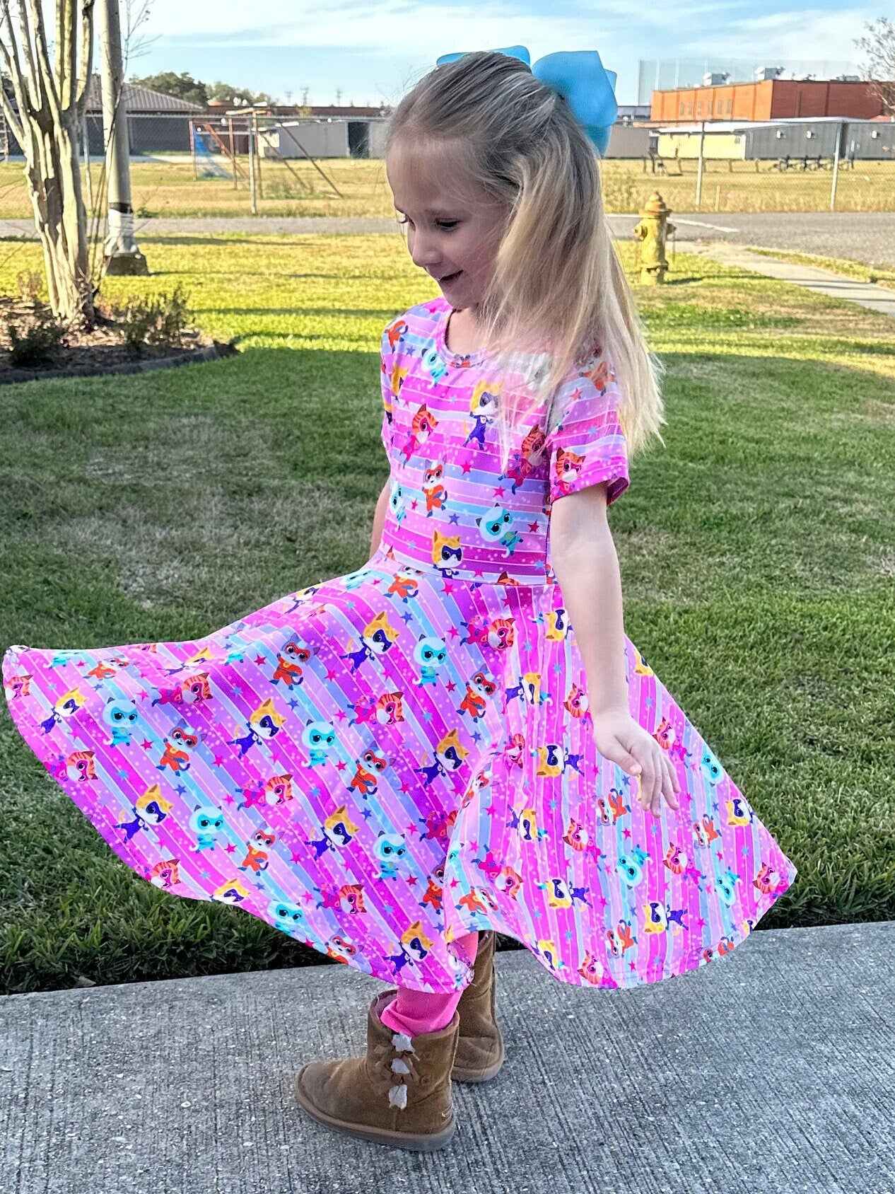 Super Cats Pink Twirl Dress