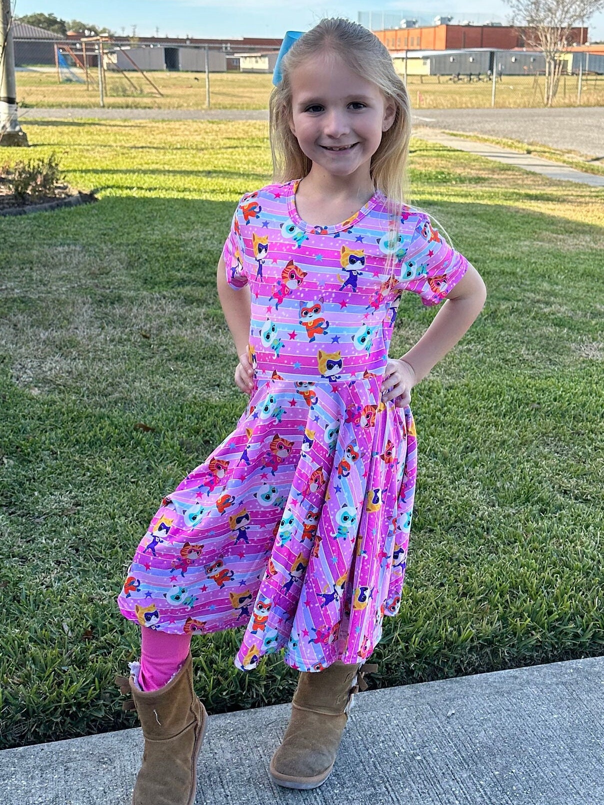 Super Cats Pink Twirl Dress