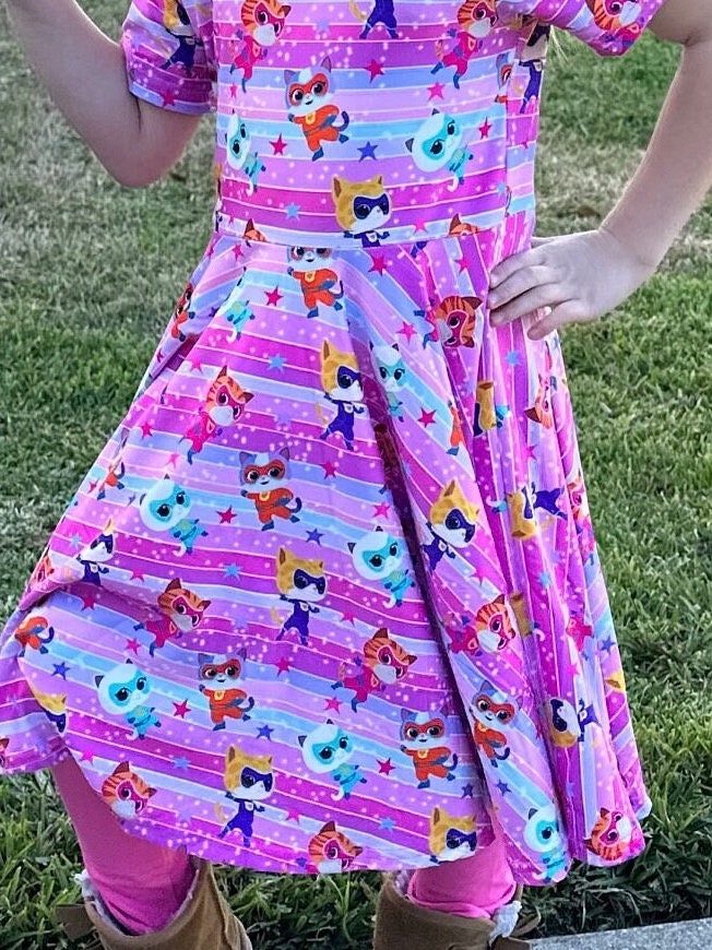 Super Cats Pink Twirl Dress