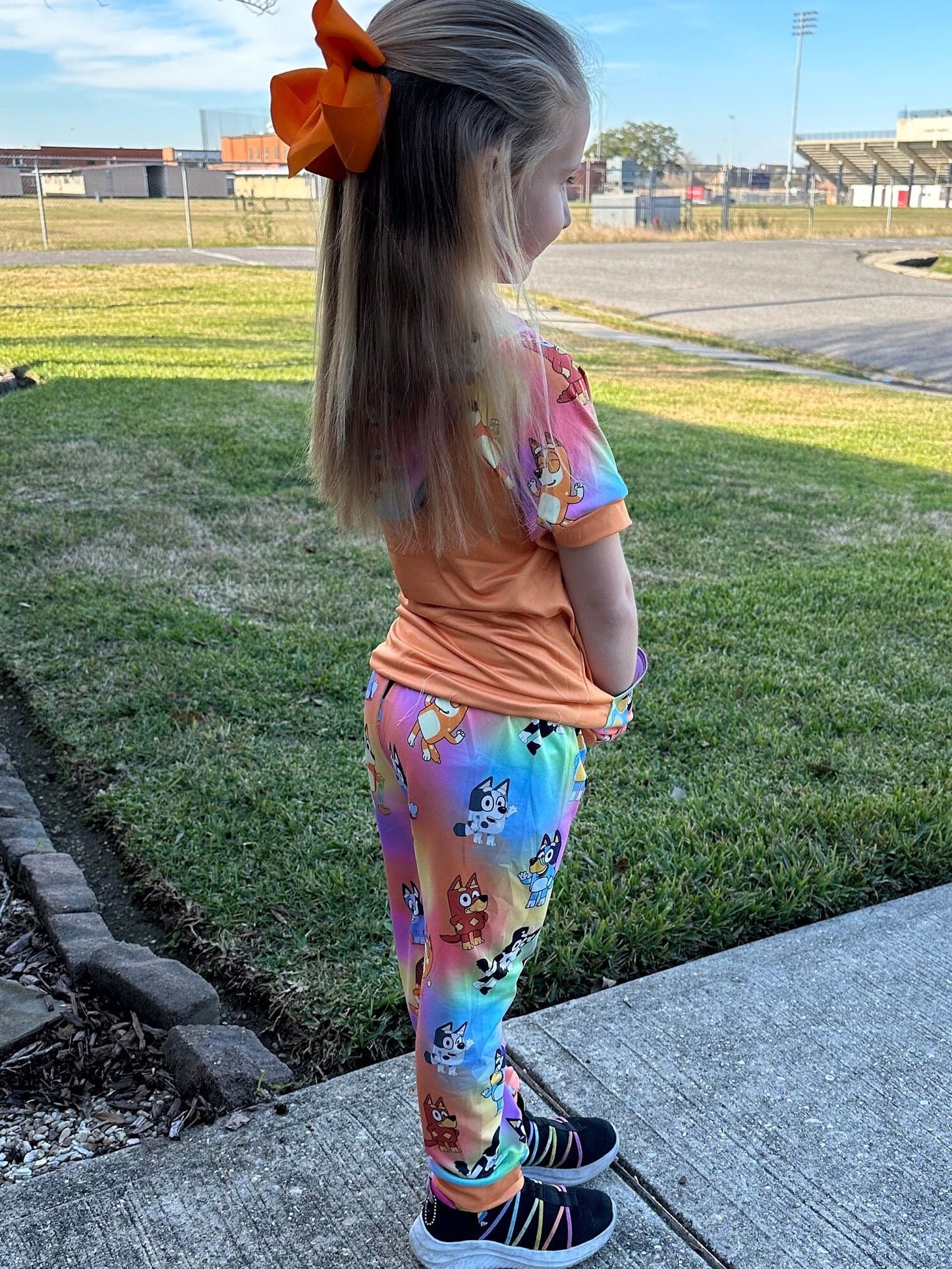 Rainbow Blue Dog and Friends Jogger Set