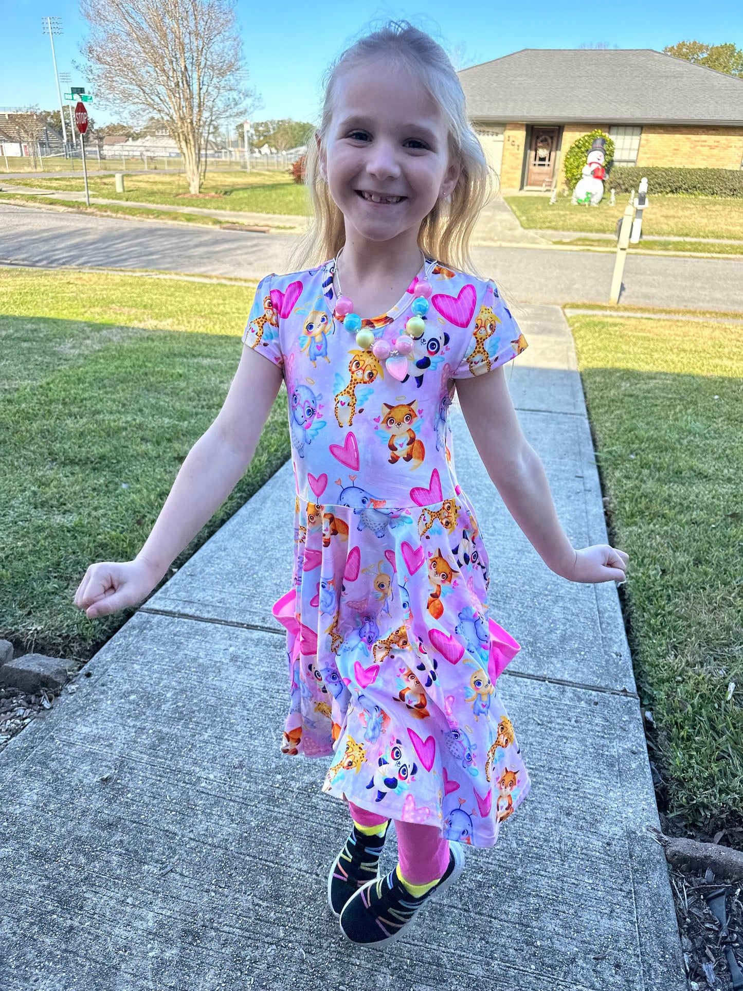 Baby Animals Pocket Twirl Dress