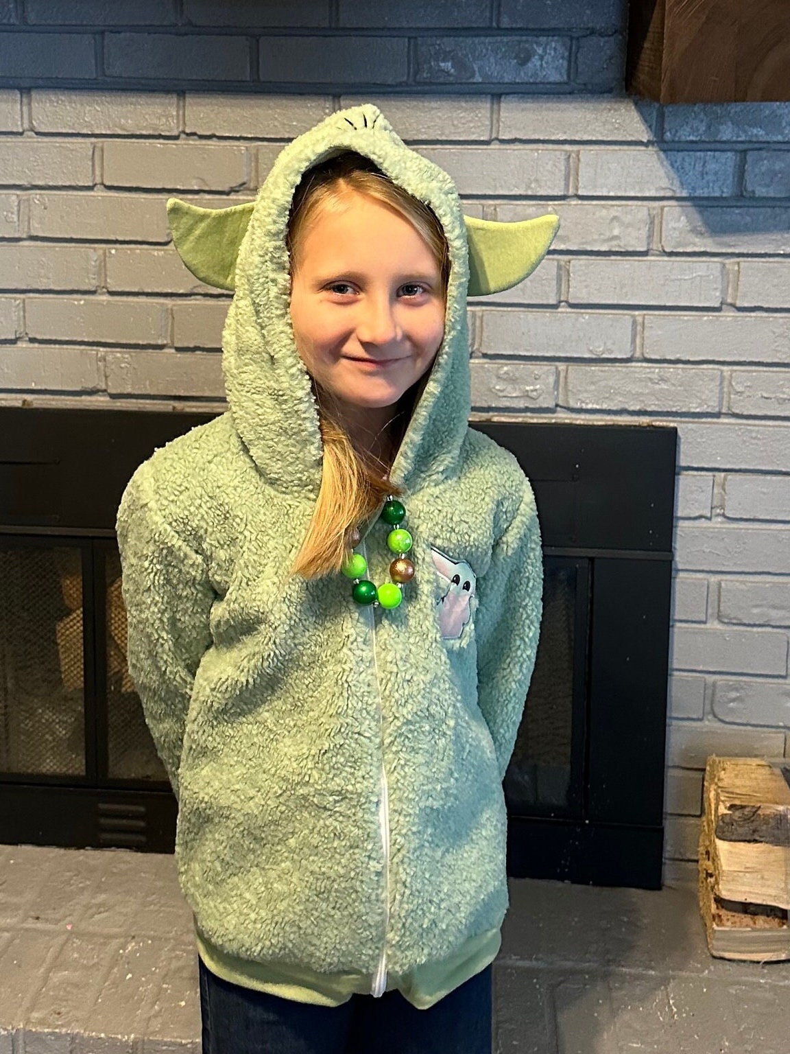 Green Space Guy Zip Up Fleece Hoodie