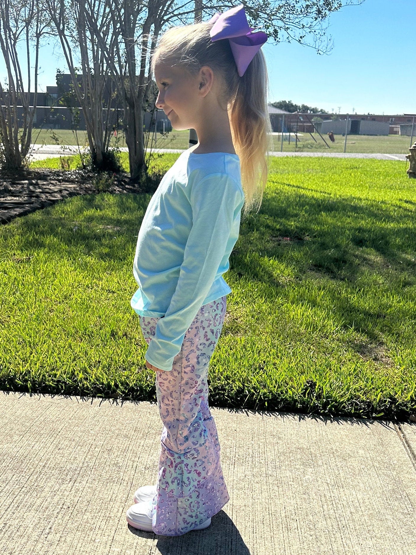 Pastel Ombré Leopard Faux Denim Jeans