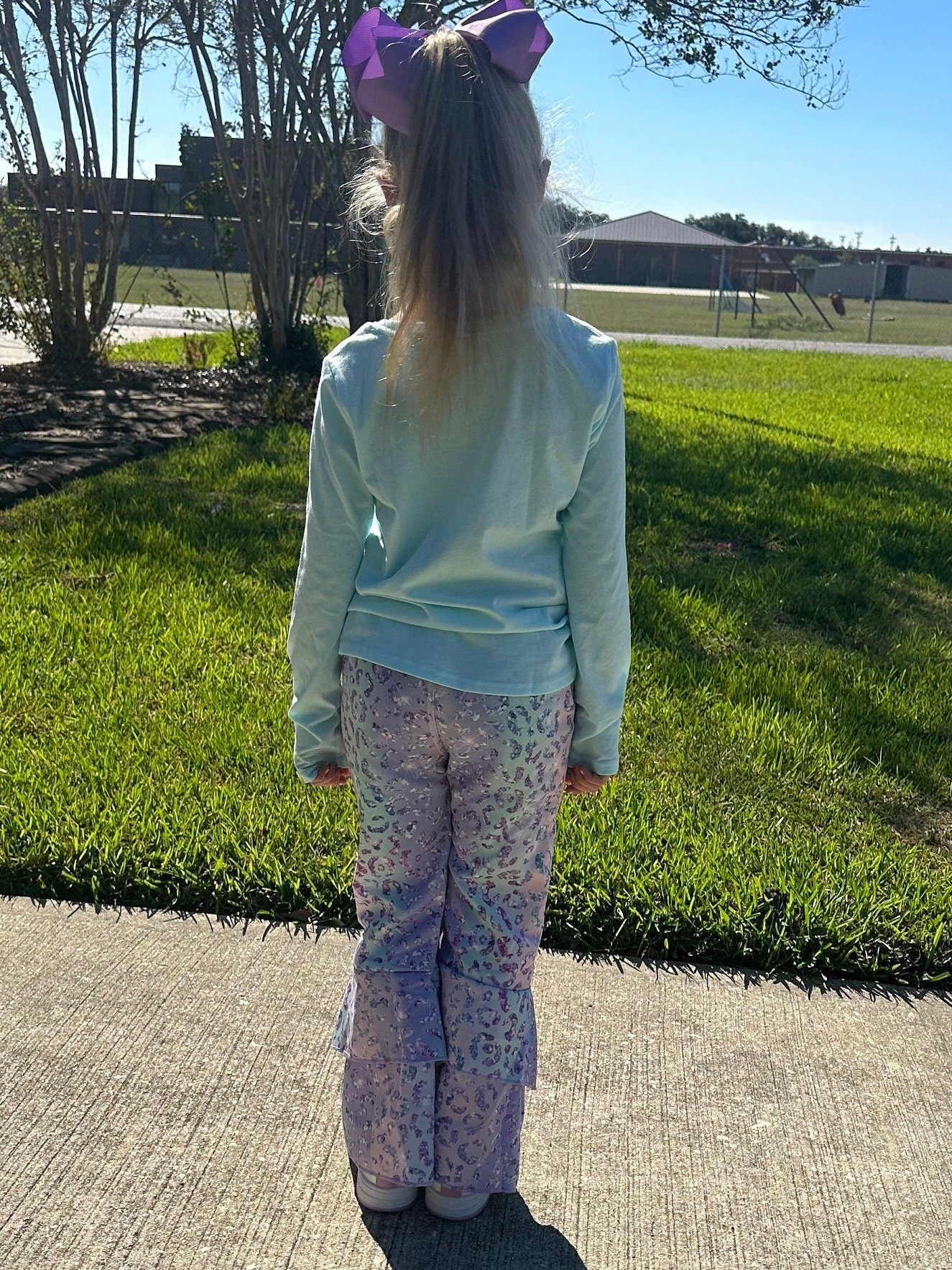 Pastel Ombré Leopard Faux Denim Jeans