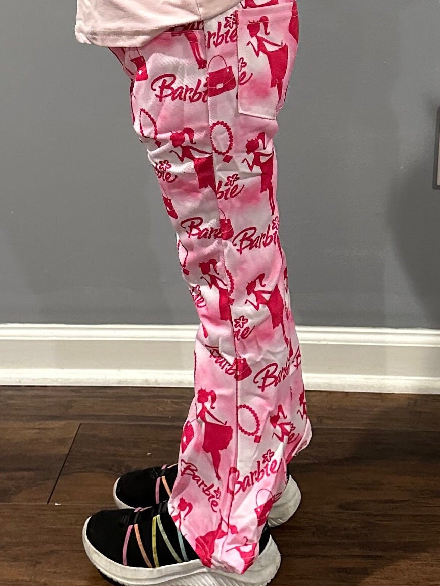 Pink and White Doll Faux Jeans