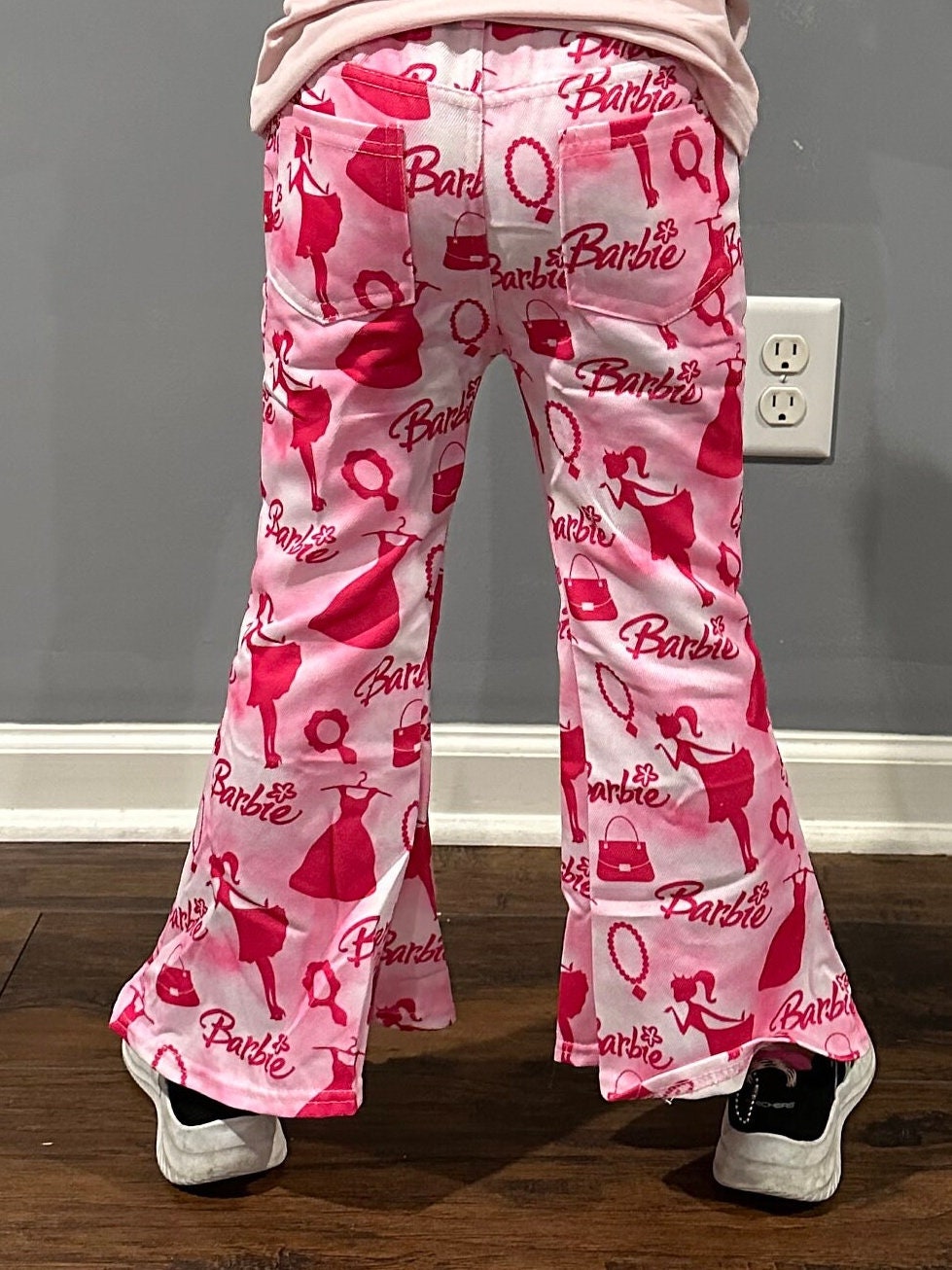 Pink and White Doll Faux Jeans