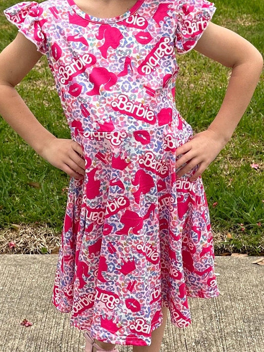 Pink Doll cheetah Twirl Dress
