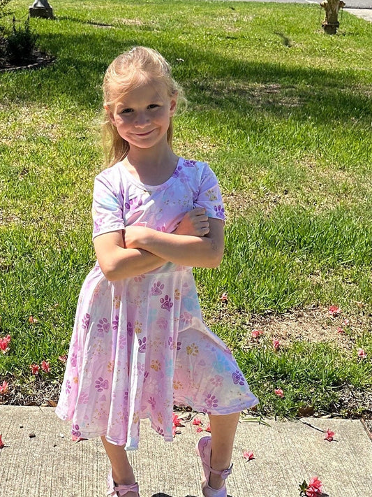 purple paws twirl dress