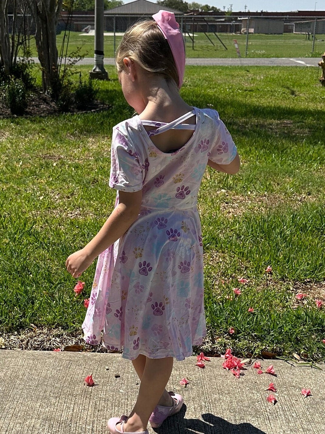 purple paws twirl dress