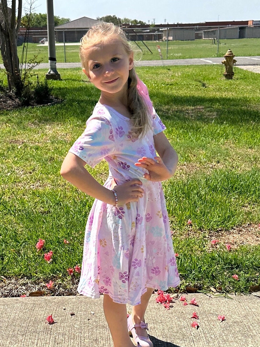purple paws twirl dress