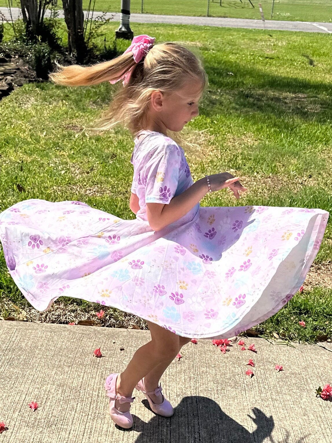 purple paws twirl dress