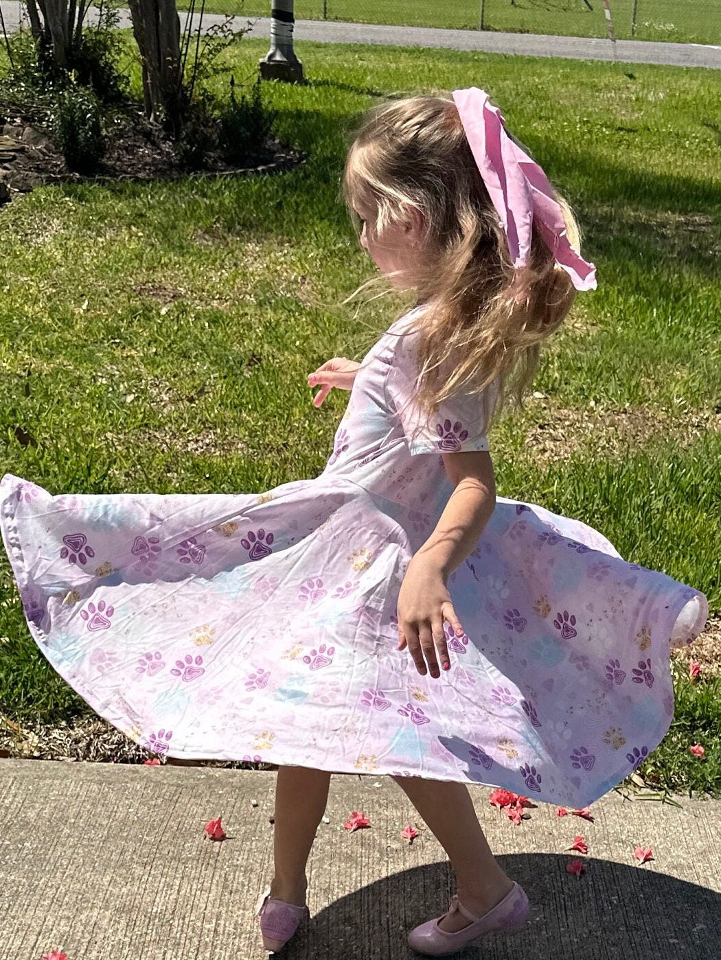 purple paws twirl dress