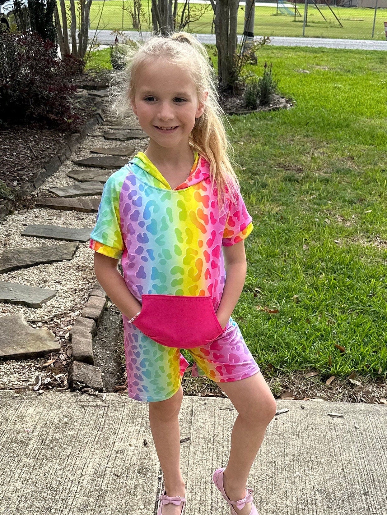 Rainbow Leopard Short Set