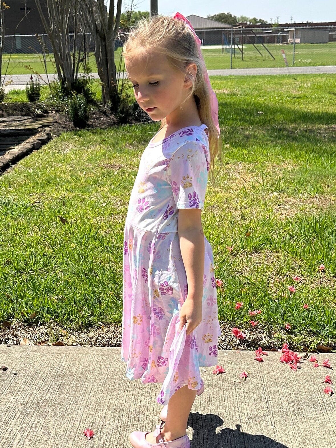 purple paws twirl dress