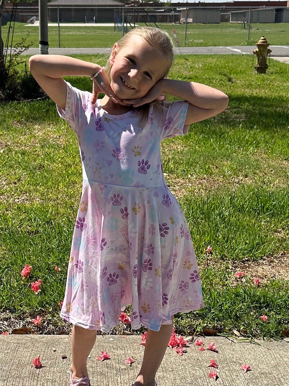 purple paws twirl dress