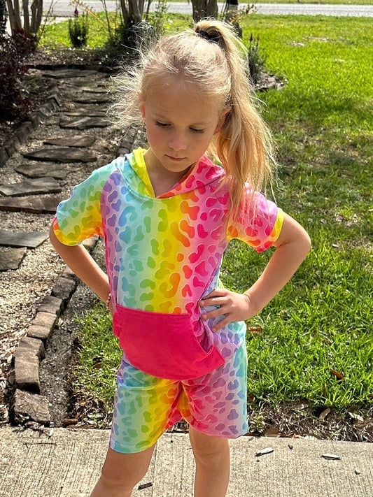 Rainbow Leopard Short Set