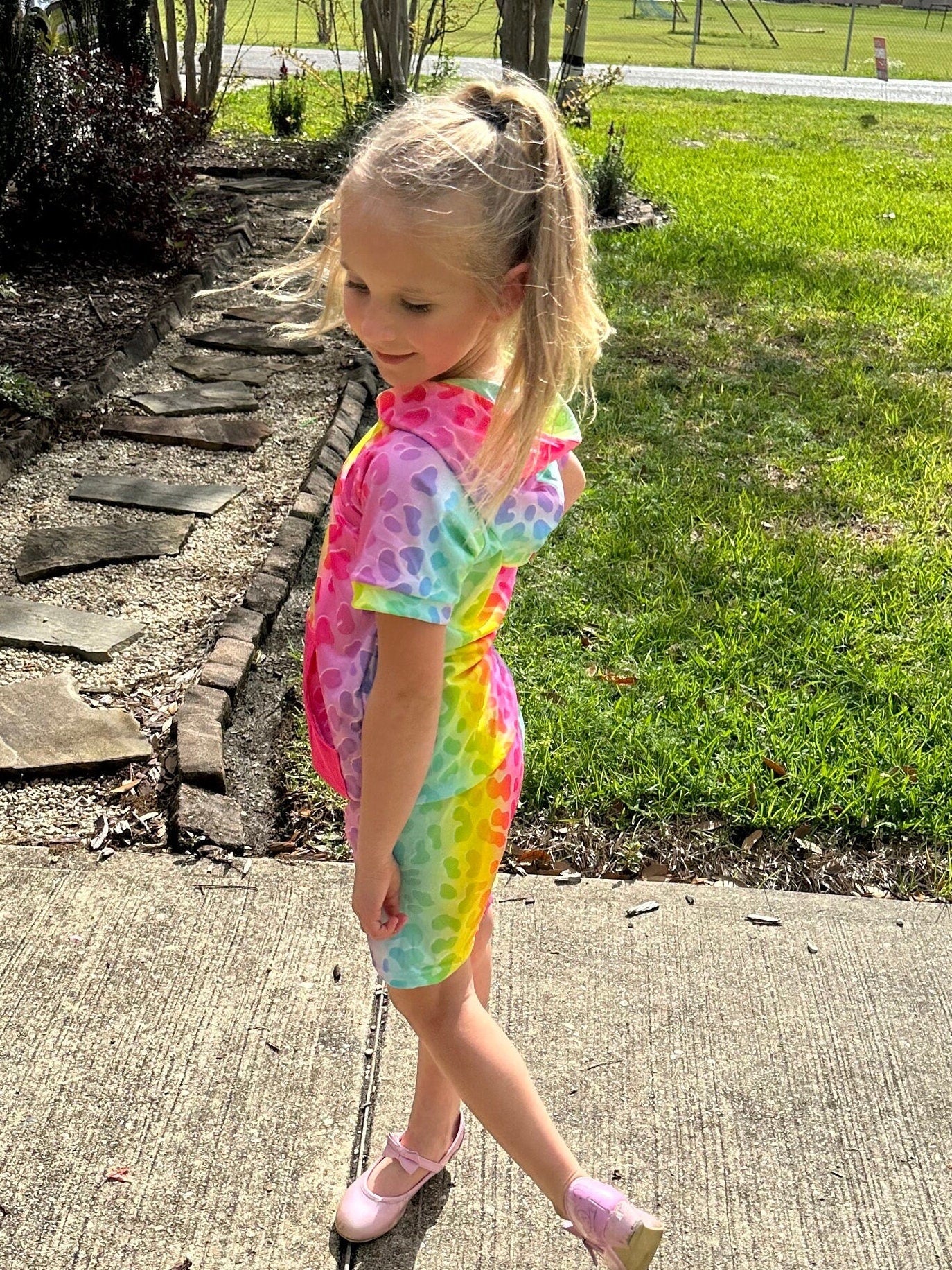 Rainbow Leopard Short Set
