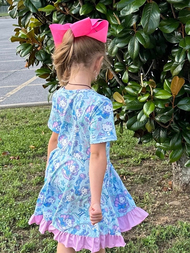 Mermaid Kawaii Cat Twirl Dress