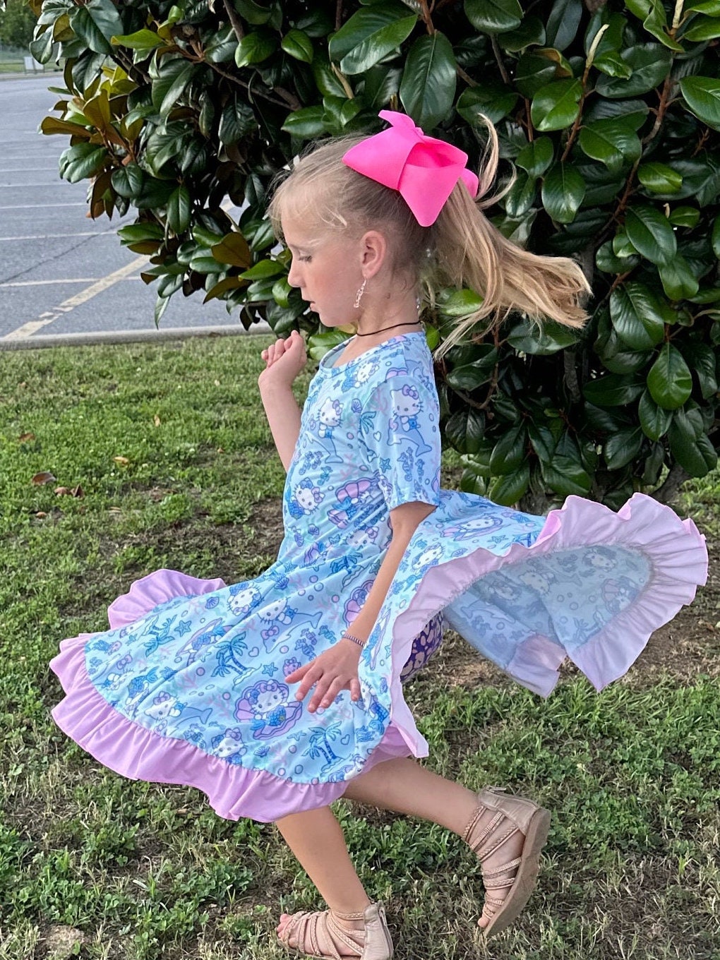 Mermaid Kawaii Cat Twirl Dress