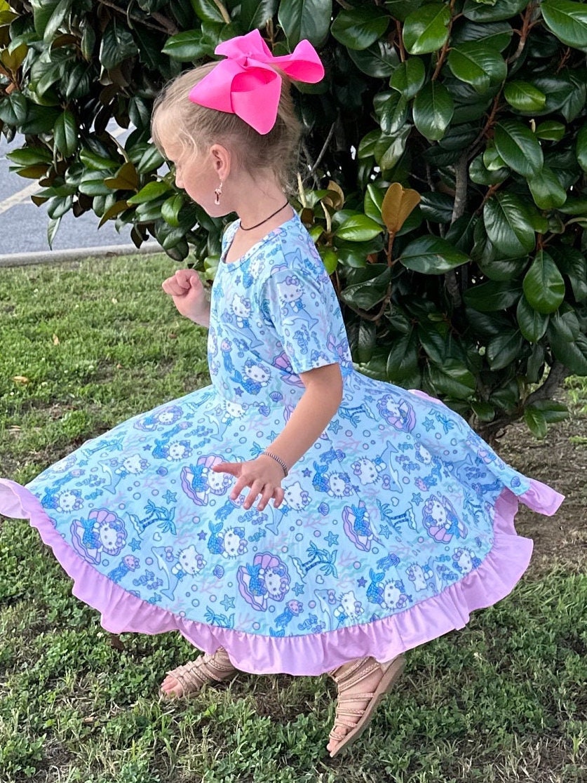 Mermaid Kawaii Cat Twirl Dress