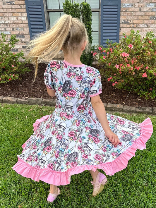 Floral War in the Stars Twirl Dress