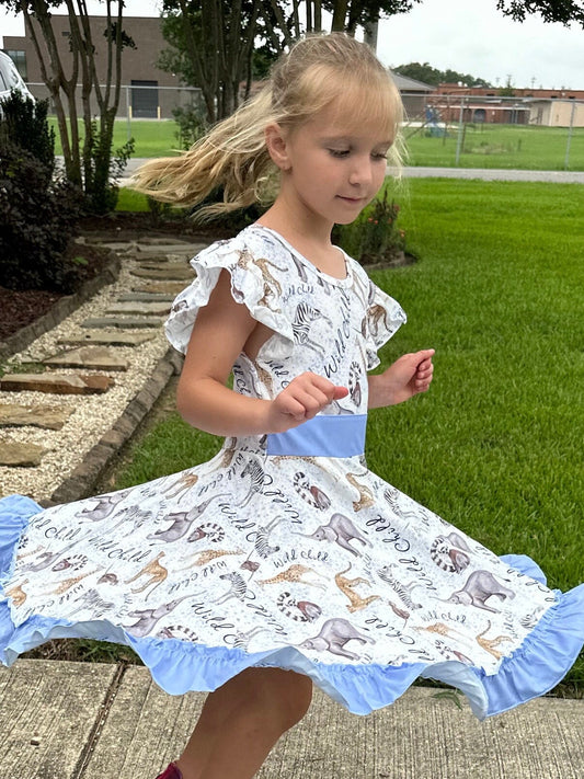 Wild Zoo Days Bow Back Twirl Dress