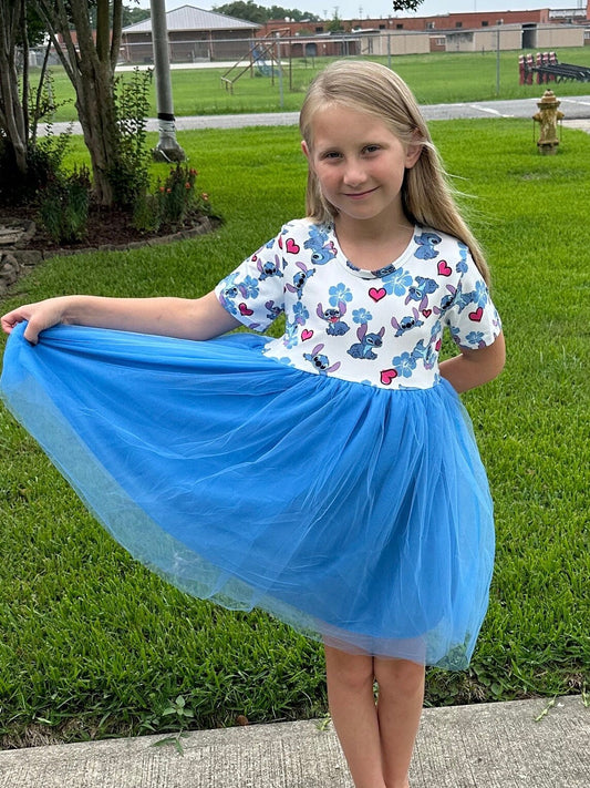 Blue Alien Tulle Dress