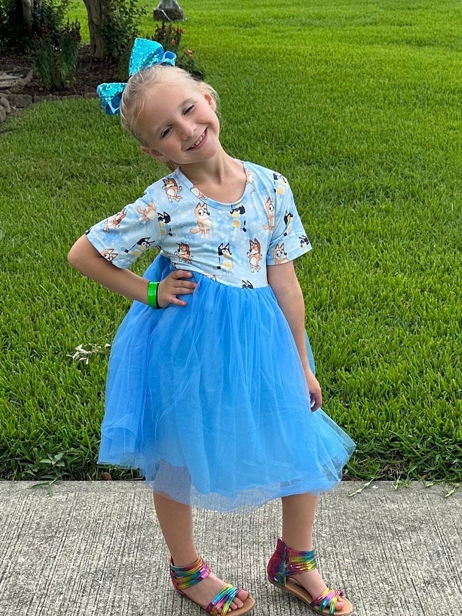 Blue Dog Tulle Twirl Dress