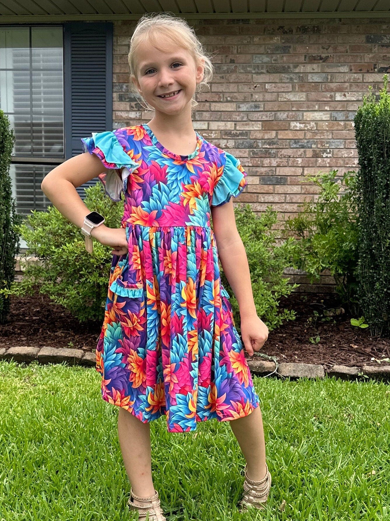 Floral Flutter Twirl Dress