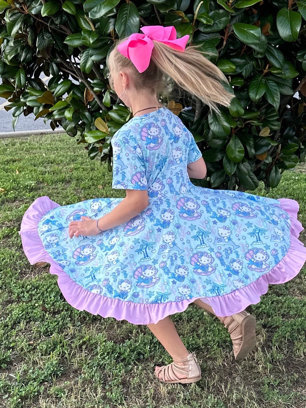 Mermaid Kawaii Cat Twirl Dress