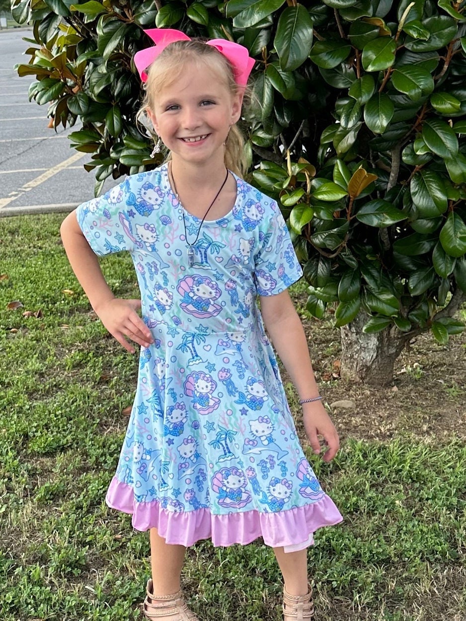 Mermaid Kawaii Cat Twirl Dress