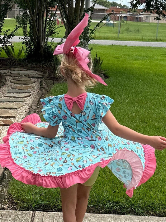 Voyage Goddess Bow Back Twirl Dress