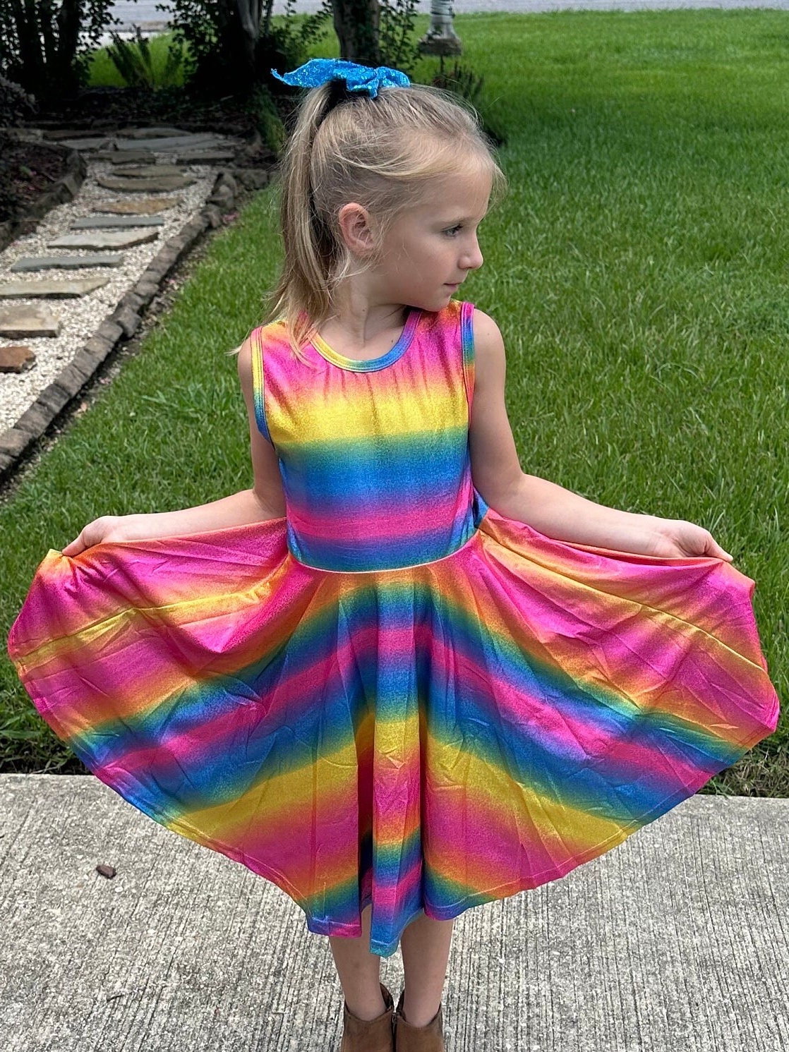 Rainbow SPARKLES twirl tank