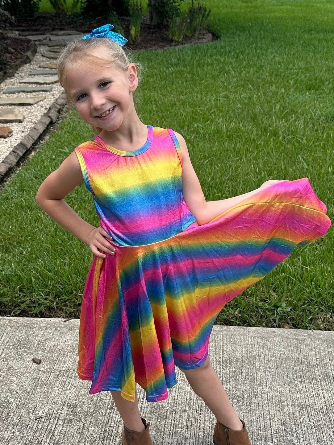 Rainbow SPARKLES twirl tank