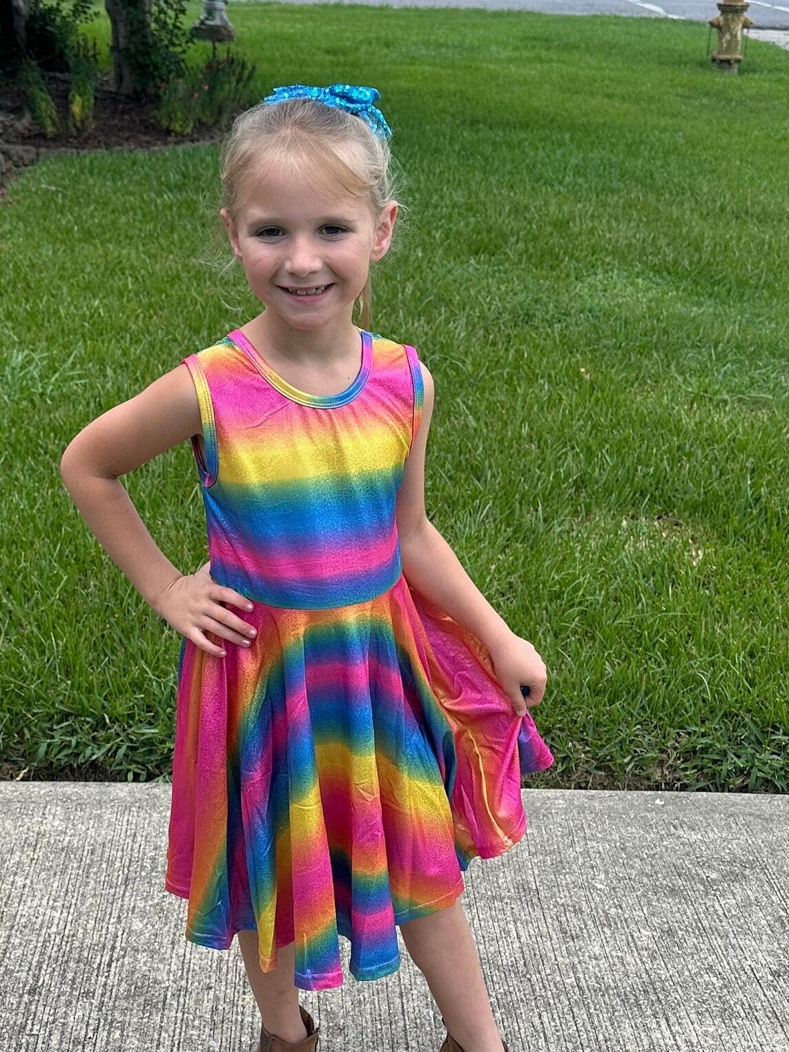 Rainbow SPARKLES twirl tank