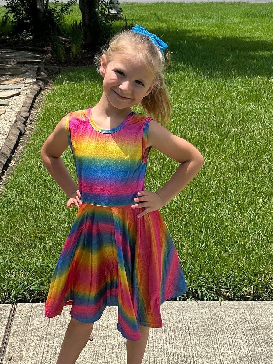 Rainbow SPARKLES twirl tank