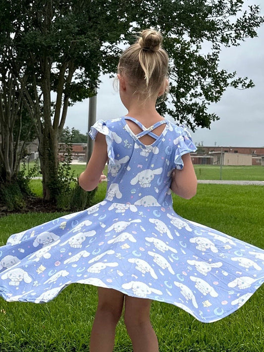 Kawaii Puppy Crossback Twirl Dress