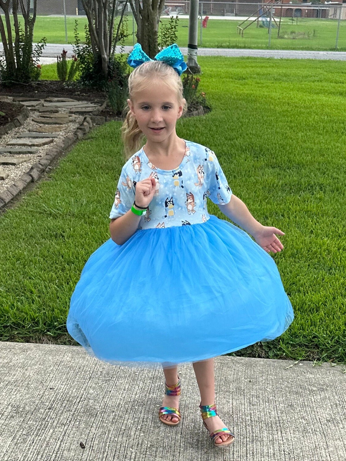 Blue Dog Tulle Twirl Dress