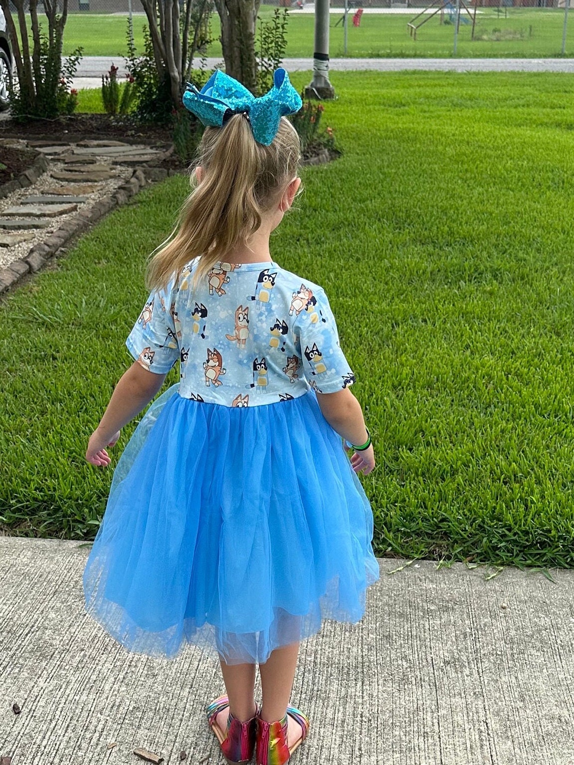 Blue Dog Tulle Twirl Dress